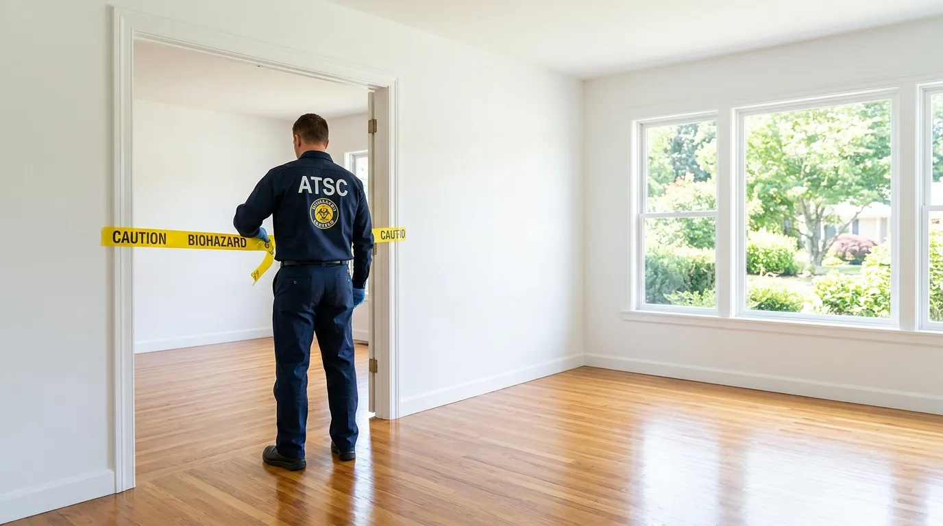 Certified biohazard cleanup crew performing Decomposition Cleanup in Campbell